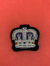 Police Shoulder Rank Crowns Hand Embroidered Silver Bullion Wire Crowns